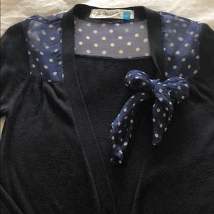 Anthropologie cotton and chiffon cardigan